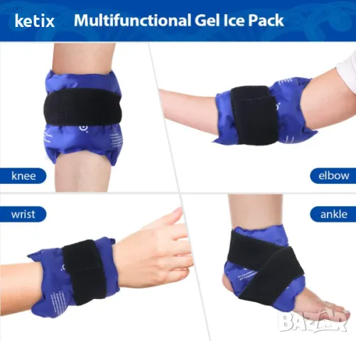 NEWGO Обвивка с лед за глезен, компрес с лед за наранявания,комплект 2 броя, снимка 3 - Други - 48490796