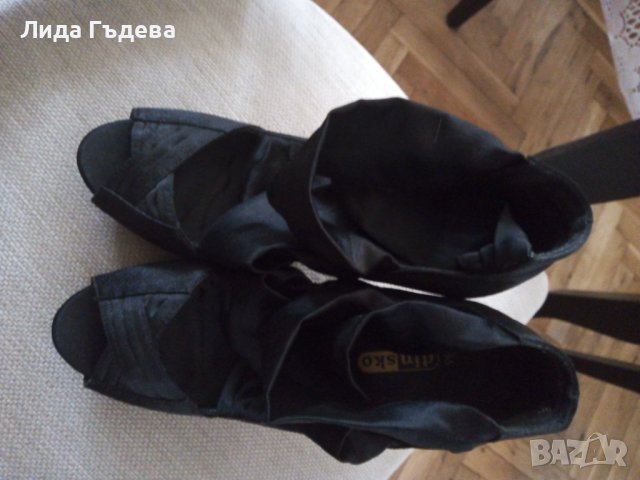 Дамски сатенени сандали, снимка 4 - Сандали - 41457127