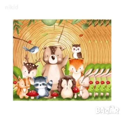 10 бр Весели Горски животни парти салфетки рожден ден, снимка 2 - Аксесоари за кухня - 50382394