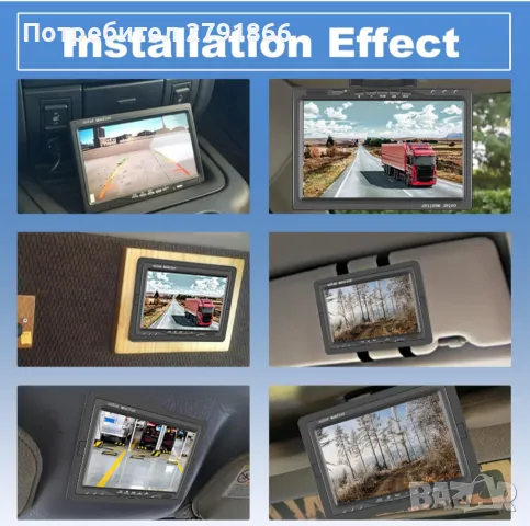 Камери за задно/предно виждане 2 камери 7-инчов IPS монитор AHD водоустойчива камера , снимка 9 - Аксесоари и консумативи - 48396684