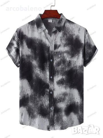 Мъжка памучна ежедневна риза с къс ръкав в плътен цвят, 10цвята , снимка 11 - Ризи - 41211154