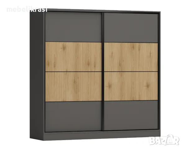 Спален Комплект Симона-графит/канела страта, снимка 3 - Спални и легла - 33448233