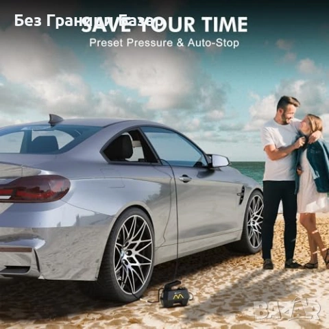 Нов Преносим компресор за гуми кола/мото/колело 150PSI LED + накрайници, снимка 4 - Друга електроника - 53683616