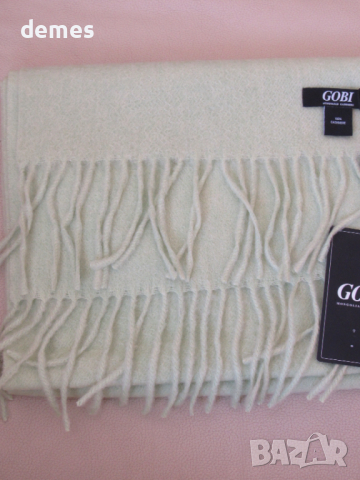  Фин шал 100% кашмир, цвят мента, Монголия, снимка 12 - Шалове - 34073371