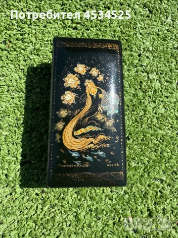 Палехска миниатюра „Златовласка“ – ръчно рисувана лакова кутия, СССР (подписана)