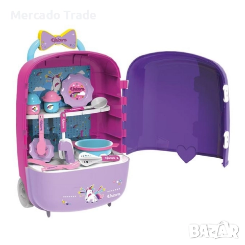 Комплект куфарче с кухненски аксесоари Mercado Trade, За деца, Лилав