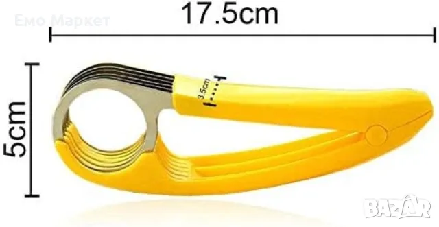 Функционална стоманена резачка за банани, резачка за плодове с ергономична дръжка, снимка 2 - Други - 48844516