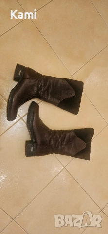 Топли кафяви ботуши, естествена кожа, номер 37, снимка 4 - Дамски ботуши - 52682509