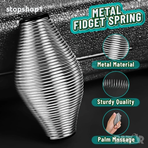 Метални играчки за пружини Kastwave Fidget за възрастни, 20 фунта от неръждаема стомана, топка за ст, снимка 6 - Други игри - 53608237