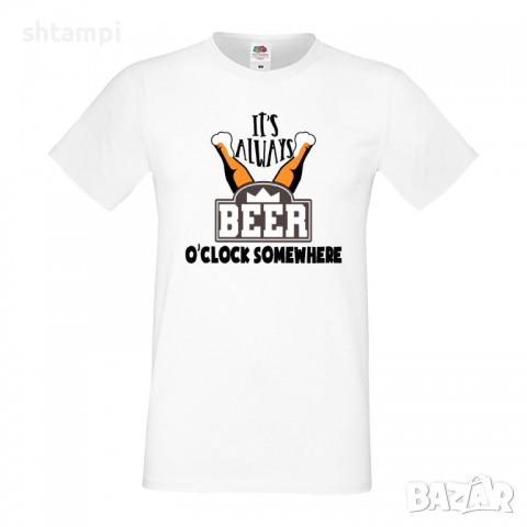 Мъжка тениска It's Always Beer O'clock,Бира,Бирфест,Beerfest,Подарък,Изненада,Рожден Ден, снимка 2 - Тениски - 36378261
