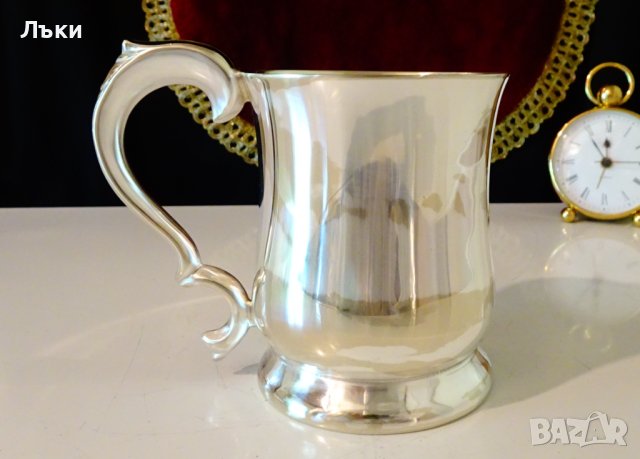 Чаша,халба Sheffield England,никелово сребро. , снимка 1 - Антикварни и старинни предмети - 41694874