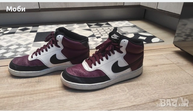 NIKE Court Vision Mid-Кожени мъжки кецове Найк ном.43, снимка 4 - Маратонки - 53041115