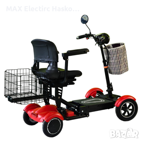 Сгъваема електрическа четириколка MaxMotors 750W - RED, снимка 3 - Инвалидни скутери - 44633701