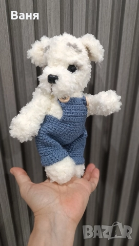 Ръчно плетено кученце, снимка 4 - Плюшени играчки - 52027985