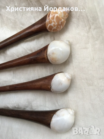 Ръчно изработени дървени фуркети за коса , снимка 4 - Аксесоари за коса - 52360229