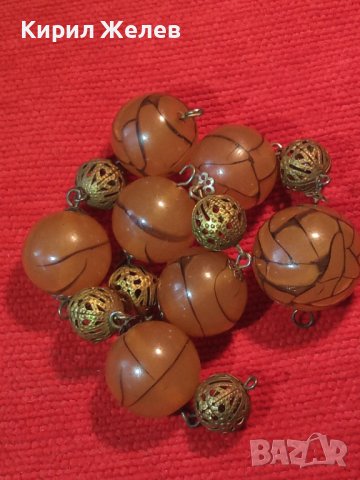 СТАРО КАТАЛИН КЕХЛИБАР КОЛИЕ с ПОЗЛАТА и ФИЛИГРАН 4633, снимка 8 - Колиета, медальони, синджири - 29629118