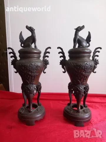 Старинни Японски Бронзови Кадилници Коро ,Период МЕЙДЖИ