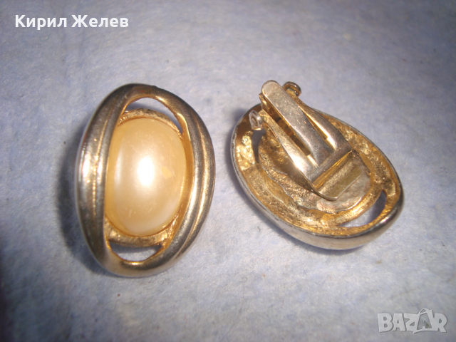 ПОЗЛАТЕНИ ВИНТИДЖ АРТ ДЕКО РЕТРО КЛИПС ОБЕЦИ 49401, снимка 2 - Антикварни и старинни предмети - 36353749