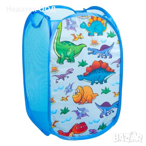 Сгъваема кутия за играчки Динозаври, Синя, 36x58 см