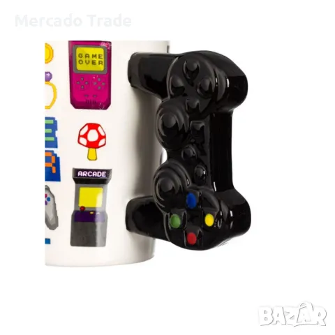 Керамична чаша Mercado Trade, 3D, Джойстик Дръжка, Бял, снимка 2 - Чаши - 48985012