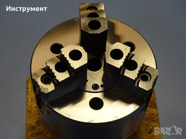 Клинозатегателен патронник Ф 200mm Bison 3-jaw power chuck+фланец, снимка 8 - Резервни части за машини - 49929288