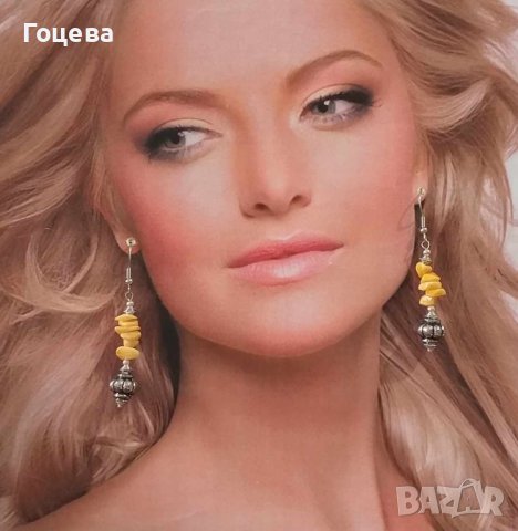 Новият ни Бохо Шик комплект обеци и колие със жълт кварц и орнаменти цвят сребро , снимка 8 - Бижутерийни комплекти - 41973182