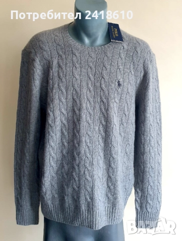 POLO Ralph Lauren Cable Wool/ Cashmere Knit Mens Size L НОВО! ОРИГИНАЛ! Mъжки Пуловер, снимка 9 - Пуловери - 52790057