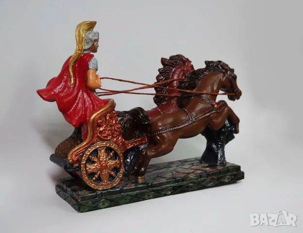 ”Към победата” - надбягване с колесници, скулптура, малка пластика, снимка 4 - Статуетки - 48201220