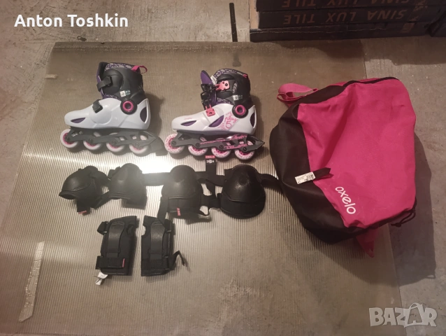 Ролери за момиче 34-36 + комплект протектори, снимка 2 - Ролери, кънки - 53662536