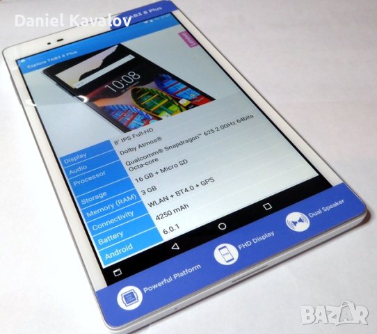Таблет : Lenovo Tab3 8 Plus, снимка 4 - Таблети - 41537926