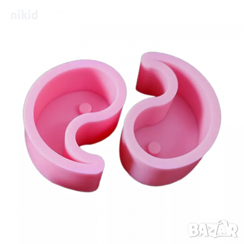 Ин Ян голям дълбок силиконов молд форма калъп шоколад гипс свещ кашпа саксия, снимка 9 - Форми - 36289567