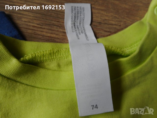 2 тениски 74 см за 4 лв, снимка 4 - Бебешки блузки - 41126361