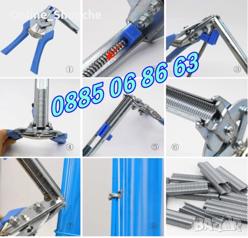 Клещи за връзване на колбаси, луканки, суджуци + 1200 скоби, снимка 4 - Друго търговско оборудване - 51803125