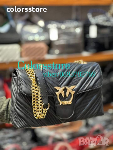 Черна луксозна чанта  Pinko  код SG118, снимка 1 - Чанти - 38364986