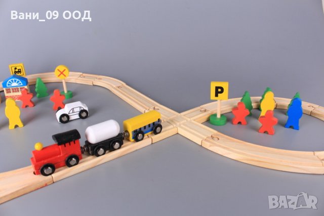 Дървено влакче с аксесоари