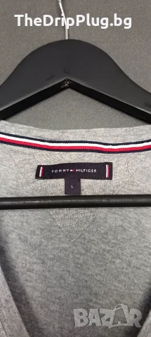 Tommy Hilfiger размер L мъжка тениска в сив цвят , снимка 3 - Тениски - 55768367