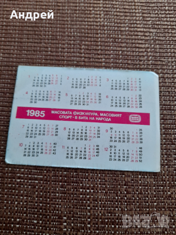 Календарче ДФС Септемврийска Слава 1985, снимка 2 - Колекции - 44795836