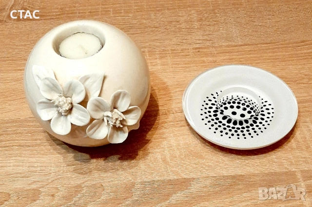 Нови ,оригинални свещници и Порцеланови чинийки-подложки ,от цветен порцелан