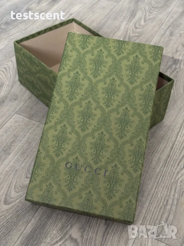 Автентична Gucci Зелена Кутия за Обувки – 35.5 x 20.3 см (14x8 инча), снимка 3 - Други - 51074347