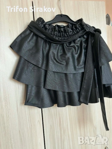 Дамска рокля с кожена пола , снимка 2 - Рокли - 53848492