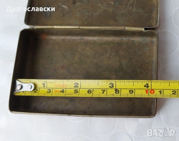 Табакери: Стара посребрена табакера, руска с лос, месингова с коне, снимка 15 - Други - 42511050