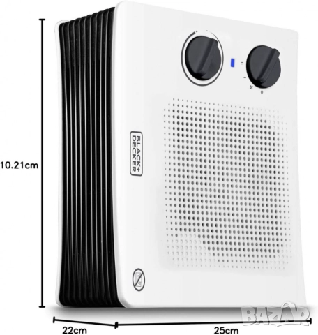 Компактен вентилаторен отоплител, BLACK+DECKER BXSH2001E, снимка 7 - Друга електроника - 51895882