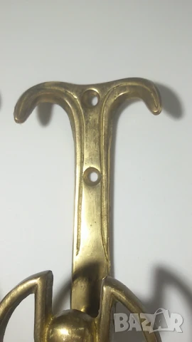 Лот 3 месингови закачалки за дрехи, снимка 3 - Закачалки - 51424834