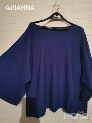 СТРАХОТНА БЛУЗА ПЛЕТИВО В СИНЬО 2XL, снимка 3 - Блузи с дълъг ръкав и пуловери - 48244560