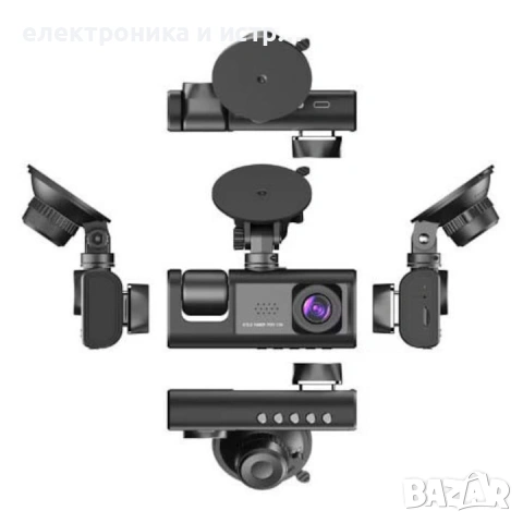 Видеорегистратор за автомобил с 3 канални камери, 1080P HD , снимка 3 - Други - 53243373
