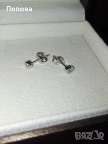 Златни обеци с диаманти, снимка 5 - Обеци - 41115127