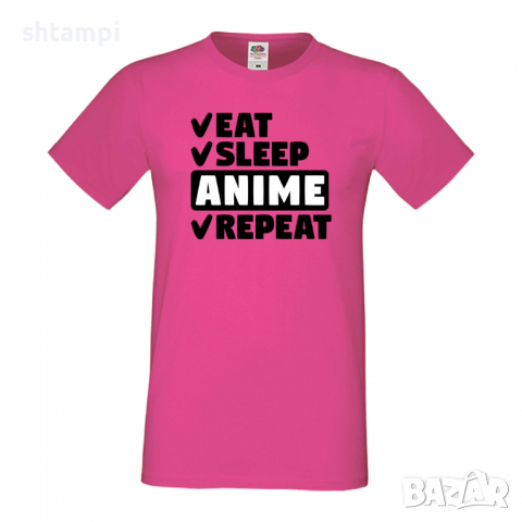 Мъжка тениска Anime,Eat,Sleep,Anime,Repeat,Ядене,Спане,Подарък,Повторение,Празник,, снимка 6 - Тениски - 36418841