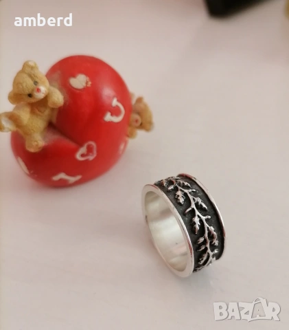 Уникален сребърен пръстен ( халка ) - модел R004А, снимка 2 - Пръстени - 53411254