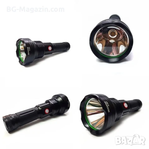 Мощен ръчен фенер LED прожектор тактически за лов риболов къмпинг туризъм палатка работа аварии, снимка 3 - Къмпинг осветление - 51027558