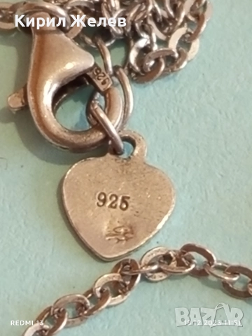 Сребърно колие с висулка съчетаваща символите на сърце и безкрайност с кристали 52399, снимка 4 - Колиета, медальони, синджири - 52835213